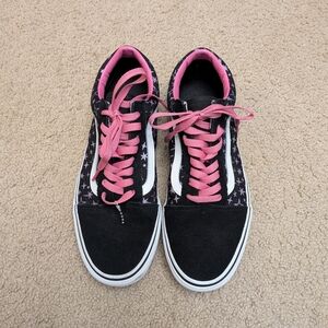 Vans Size 10 Stylish Black and Pink Women's Sneakers